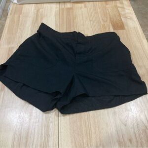 Aquabelle Black Lined Pockets Swim Shorts Hook and Loop Closure Size 14